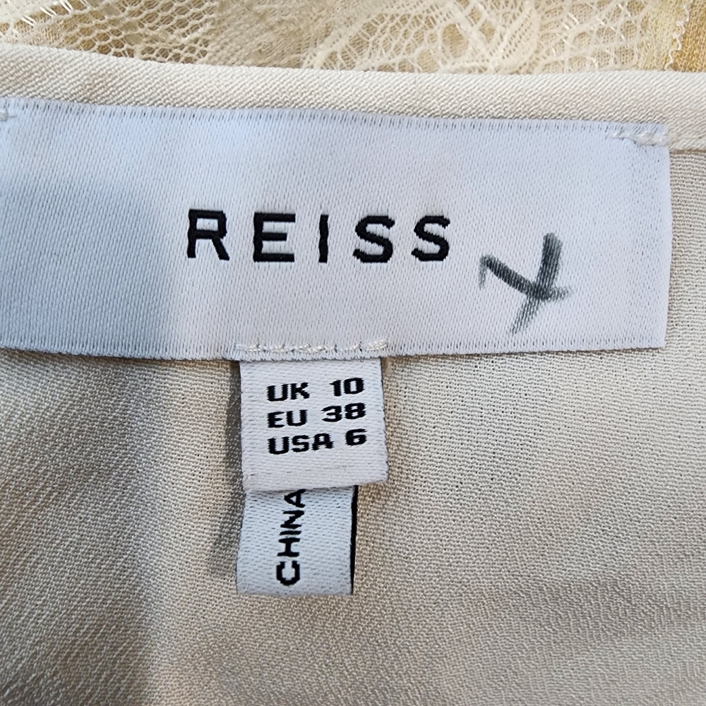 Reiss Emlin Floral Lace Yellow‎ Dress Wedding Garden Party Slip Dress Size 6 - Picture 7 of 11